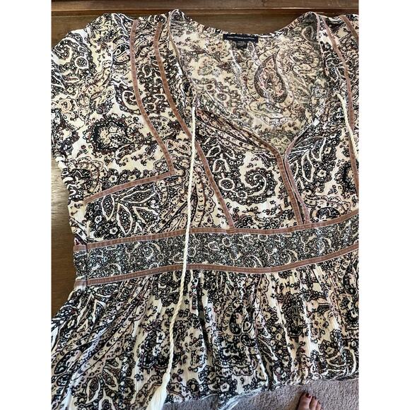 American Eagle Women's Top Lg Flowy Beachy Romantic Boho Festival Peasant Hippie - Picture 10 of 14